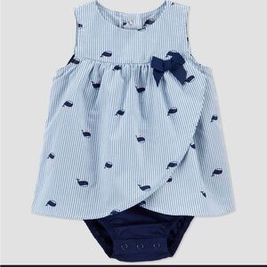 Carter’s Striped Baby Dress with Whale Print and Bow